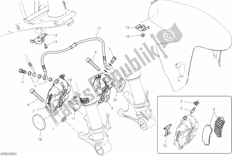 Alle onderdelen voor de Voorremsysteem van de Ducati Superbike Panigale V4 Specale Thailand 1100 2019